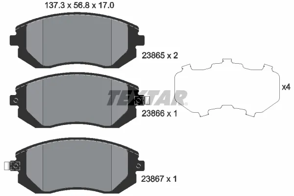 Sapatas do freio dianteiras de disco Subaru Forester 4 S13, SJ