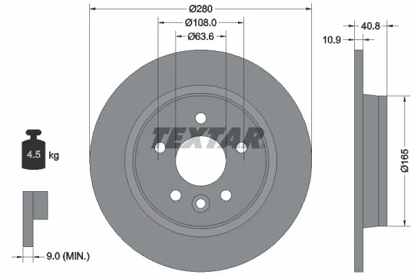 Disco do freio traseiro Ford Focus 2 DA, FFS, DS