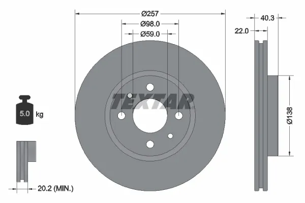 Disco do freio dianteiro Fiat Punto 2 188