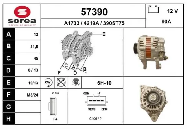 Gerador para Smart FORTWO (451)