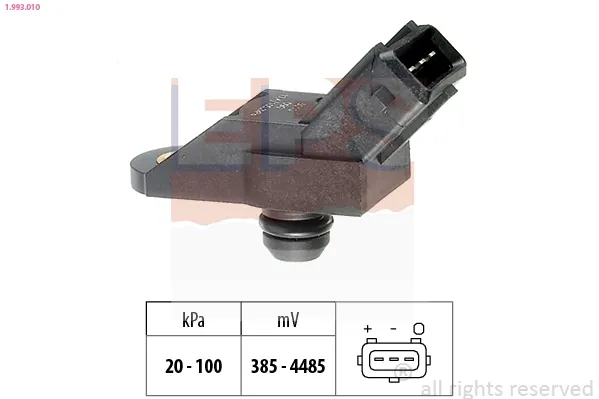 Sensor de pressão no coletor de admissão, MAP 1993010 EPS