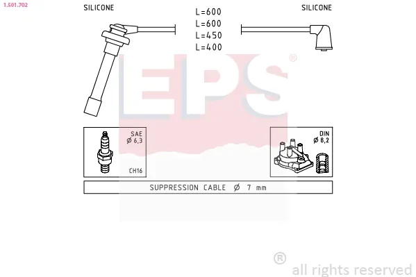 Fios de alta voltagem, kit 1501702 EPS