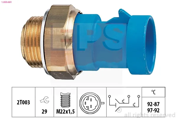 Sensor de temperatura do fluido de esfriamento (de ativação de ventilador do radiador) Fiat Punto II hatchback (188) (1999 - 2012) preço, a partir de