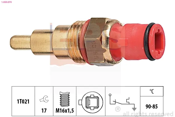 Sensor de temperatura do fluido de esfriamento (de ativação de ventilador do radiador) Toyota Carina 2 T15