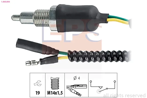Sensor de ativação das luzes de marcha à ré 1860094 EPS