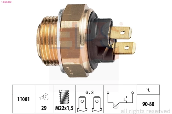 Sensor de temperatura do fluido de esfriamento (de ativação de ventilador do radiador) para Renault 18 (135)