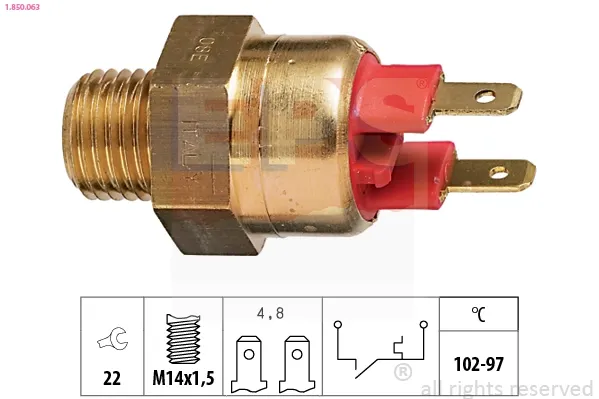 Sensor de temperatura do fluido de esfriamento (de ativação de ventilador do radiador) ST141 Beru