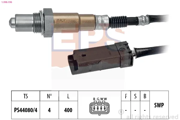 Sonda lambda, sensor de oxigênio 1998196 EPS