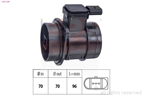 1991449 EPS sensor de fluxo (consumo de ar, medidor de consumo M.A.F. - (Mass Airflow))