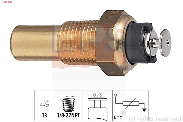 Sensor de temperatura do fluido de esfriamento 1830005 EPS