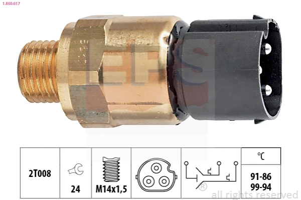 1850617 EPS sensor de temperatura do fluido de esfriamento (de ativação de ventilador do radiador)