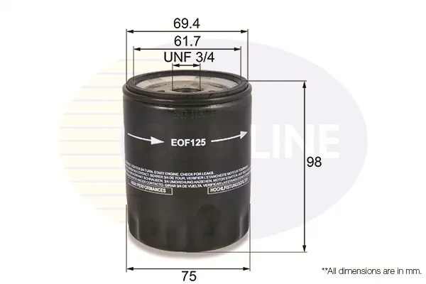 Filtro de óleo EOF125 Comline