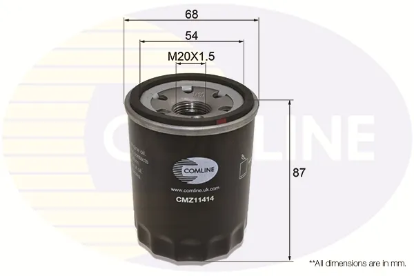 Filtro de óleo CMZ11414 Comline