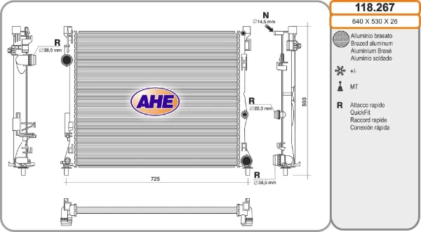 Radiador de esfriamento de motor para Mercedes ML/GLE (W167)