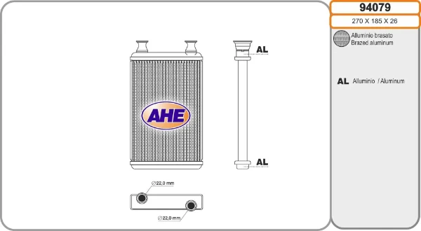 Radiador de forno (de aquecedor) 94079 AHE