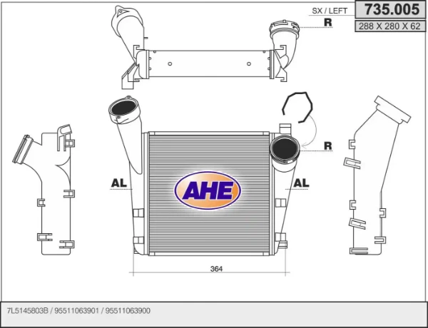 735005 AHE radiador de intercooler