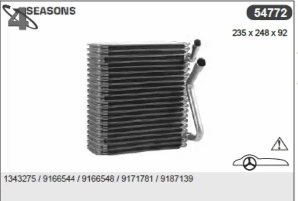 Vaporizador de aparelho de ar condicionado Volvo V70 1 LV