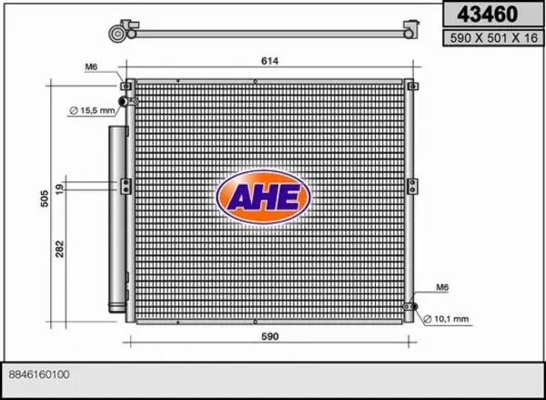 43460 AHE radiador de aparelho de ar condicionado