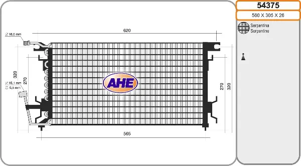 Radiador de aparelho de ar condicionado Mitsubishi Colt III