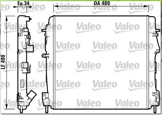 Radiador de esfriamento de motor 732717 VALEO