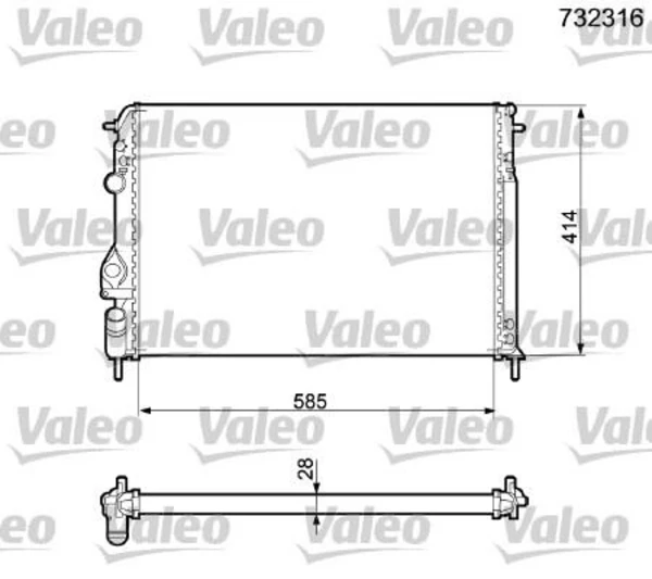 732316 VALEO radiador de esfriamento de motor