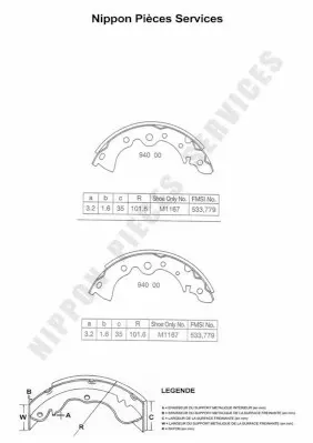 Sapatas do freio traseiras de tambor Nissan Almera CLASSIC