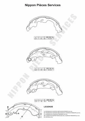 Sapatas do freio de estacionamento para Toyota Corolla VERSO R10
