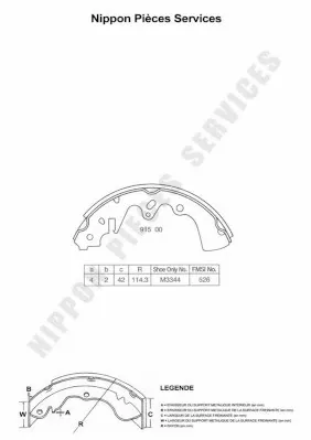 Sapatas do freio traseiras de tambor Peugeot 205 II