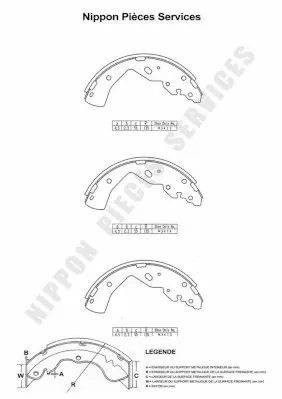 Sapatas do freio traseiras de tambor ADM54147 Blue Print