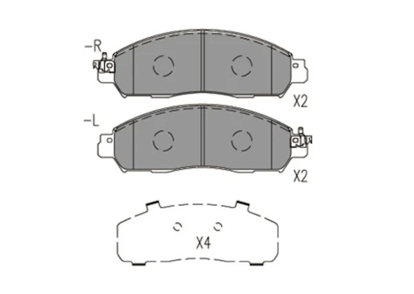 Sapatas do freio dianteiras de disco para Nissan Navara (D23M)