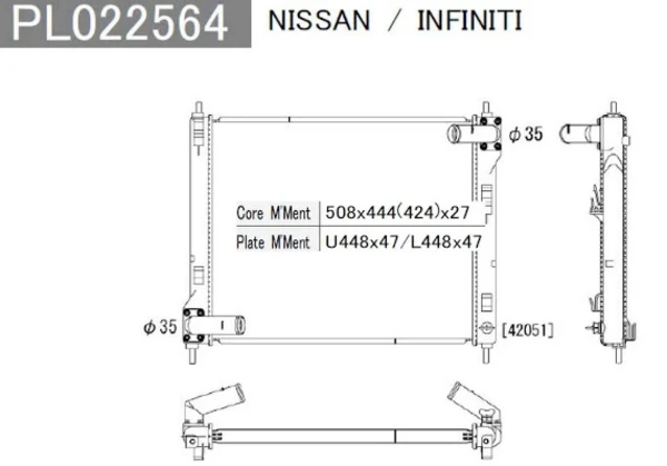Radiador de esfriamento de motor para Nissan JUKE (F15)