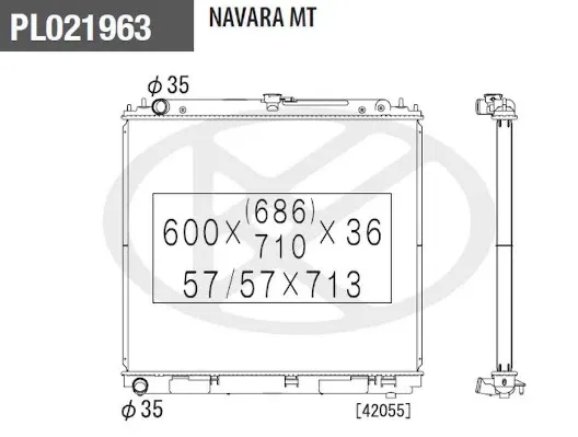 Radiador de esfriamento de motor Nissan Pathfinder R51M