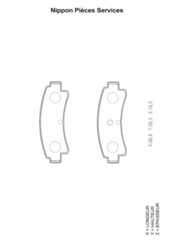 Sapatas do freio traseiras de disco para Nissan Sunny (N14)