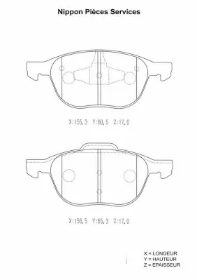 Sapatas do freio dianteiras de disco Mazda 3 BL
