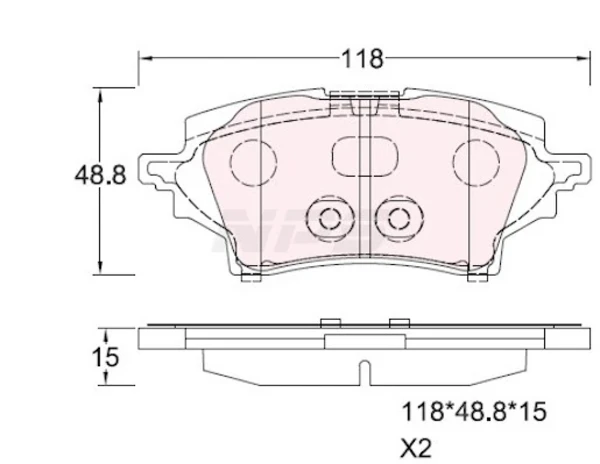Sapatas do freio traseiras de disco para Toyota Yaris (P21)