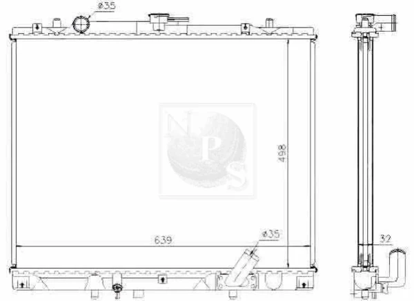 Radiador de esfriamento de motor para Mitsubishi Pajero (K90)