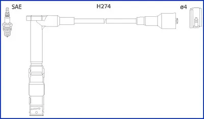 Fios de alta voltagem, kit 134775 Hitachi