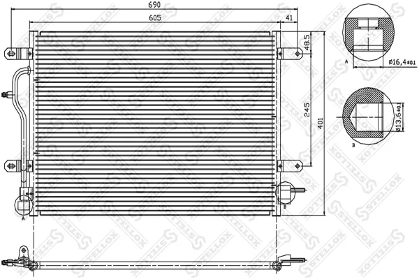 Radiador de aparelho de ar condicionado Audi A6 C5