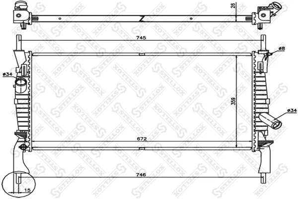 Radiador de esfriamento de motor Ford Transit VI