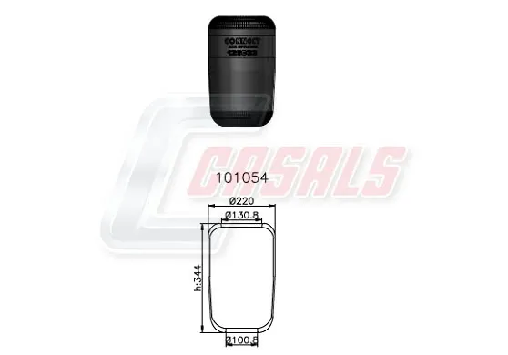 Coxim pneumático (suspensão de lâminas pneumática) do eixo 98411807 Iveco