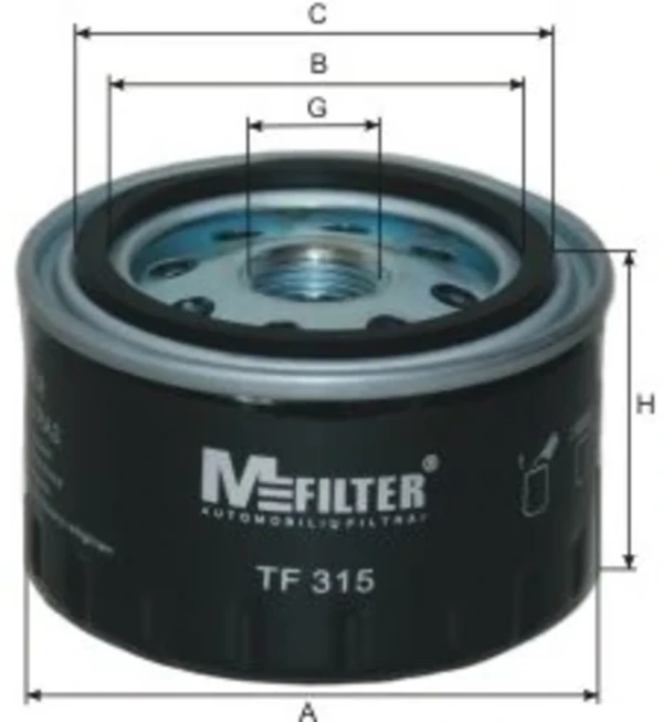 TF315 Mfilter filtro de óleo