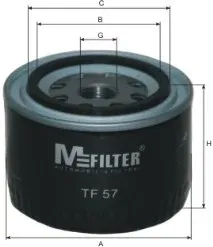 Filtro de óleo TF57 Mfilter