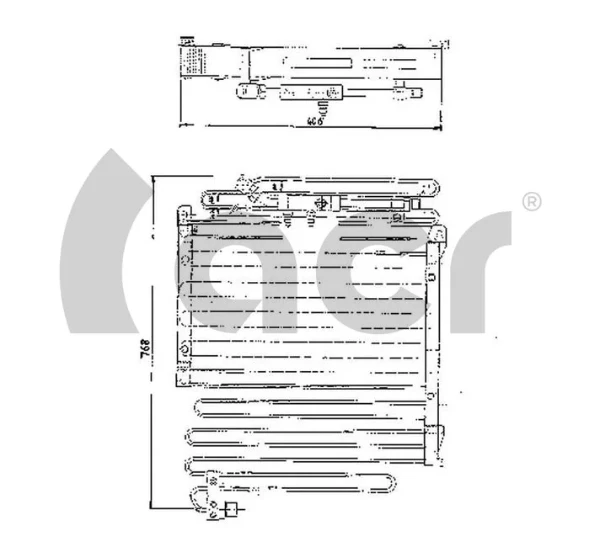Radiador de aparelho de ar condicionado para Audi 90 (89, 89Q, 8A, B3)