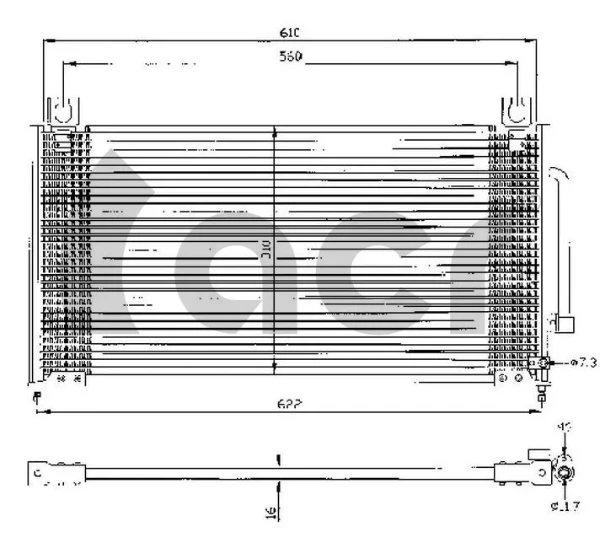 Radiador de aparelho de ar condicionado para Mazda 323 (BA)
