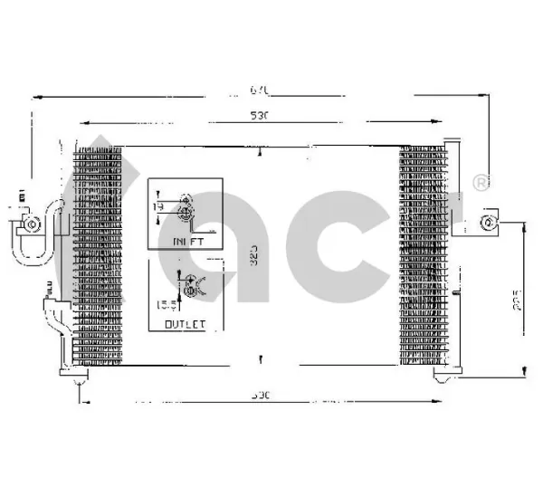 Radiador de aparelho de ar condicionado Hyundai Accent 1
