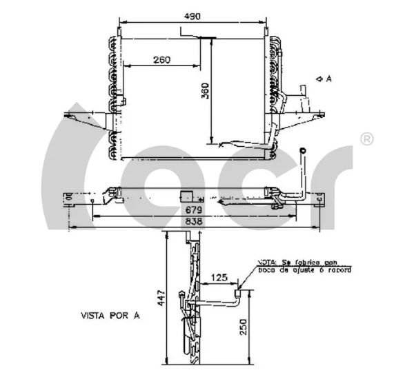 Radiador de aparelho de ar condicionado para Ford Sierra (GBG, GB4)