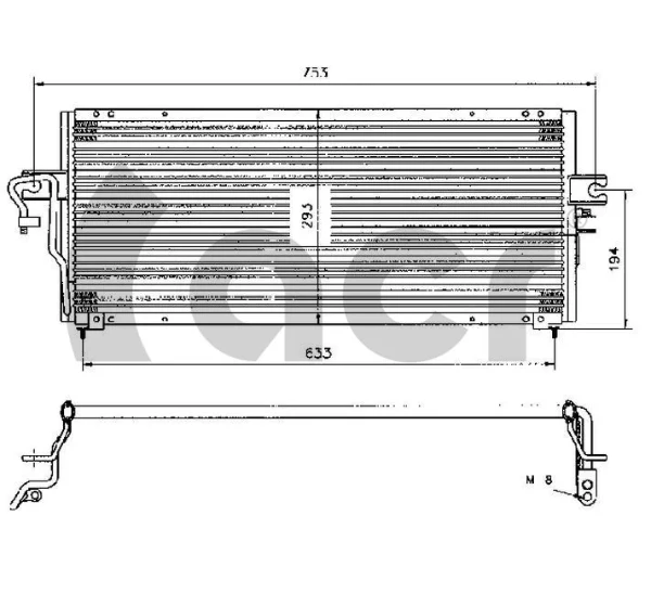 Radiador de aparelho de ar condicionado para Nissan Almera (N15)