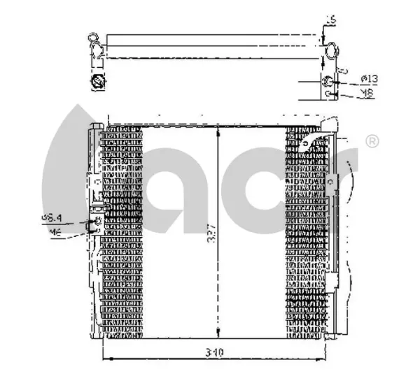 Radiador de aparelho de ar condicionado Honda Civic V