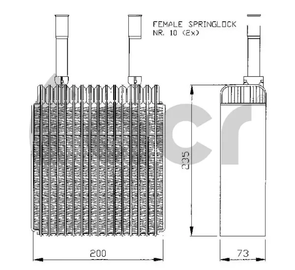 Vaporizador de aparelho de ar condicionado 310008 ACR