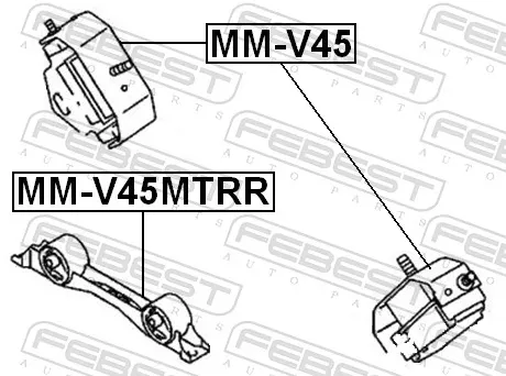 Coxim (suporte) traseiro de motor para Mitsubishi Pajero II Canvas Top V2W, V4W
